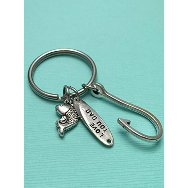 Father's Day Gift Keychain Hook Fish Love You Dad Keyring Key Chain Jewelry _7 Father's Day Gift Keychain Hook Fish Love You Dad Keyring Key Chain Jewelry _7